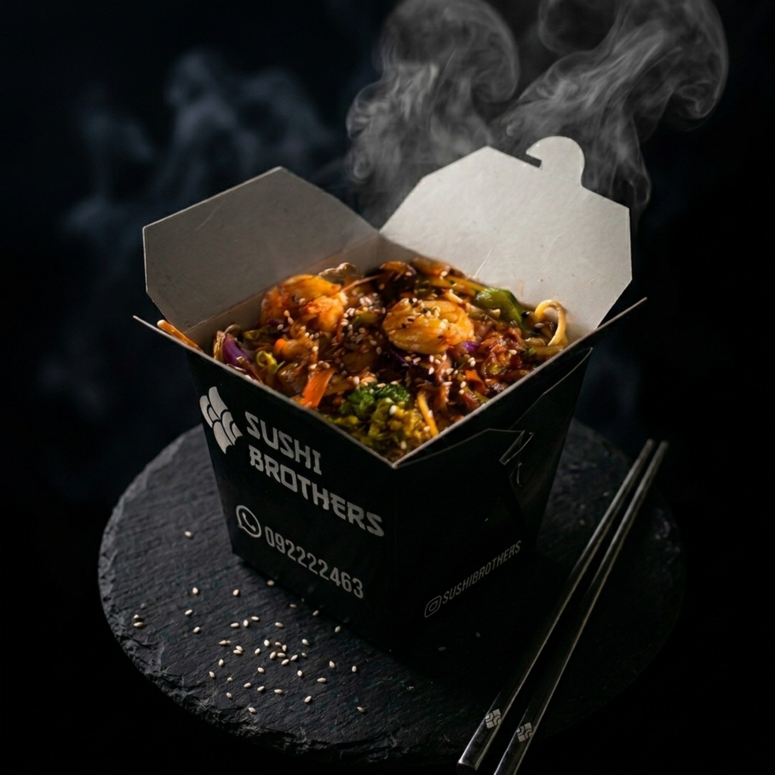Wok de camarones